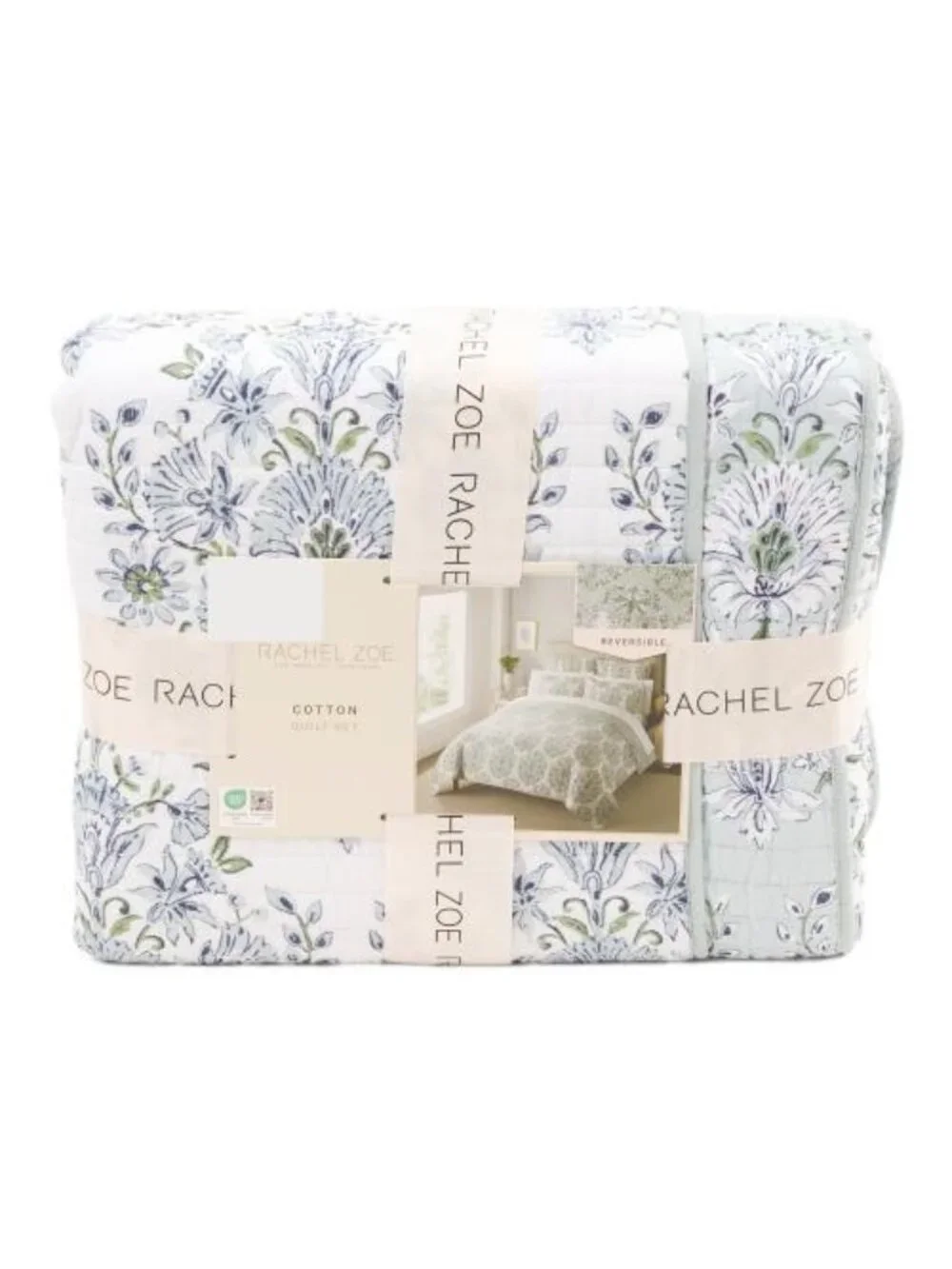 RACHEL ZOE Cotton Medallion Reversible Quilt Set